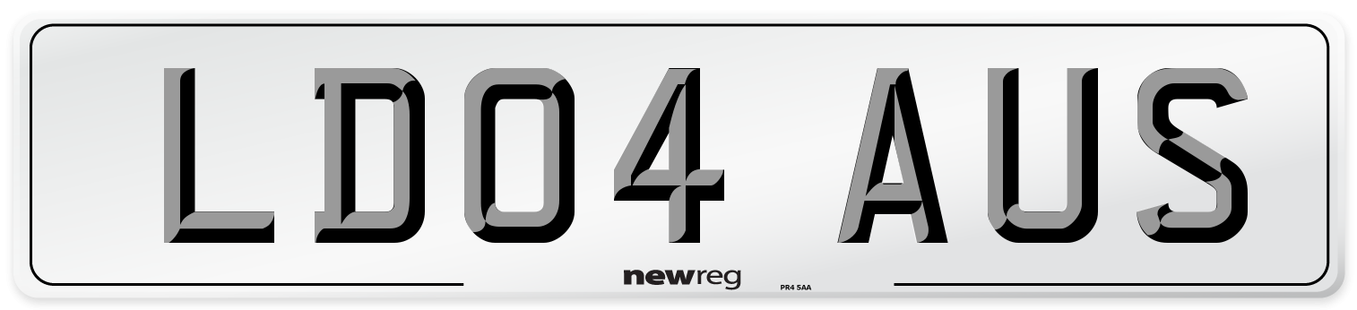 LD04 AUS Number Plate from New Reg